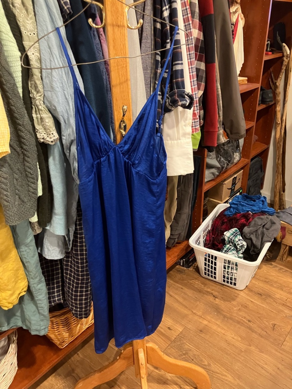 Silk blue night gown